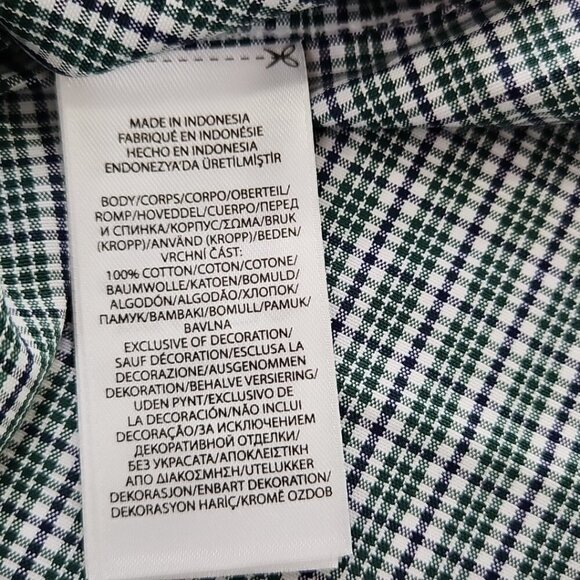 NEW Polo Ralph Lauren Classic Twill Shirt 17 1/2 36/37 Green Plaid Flesh Pony - Picture 4 of 16